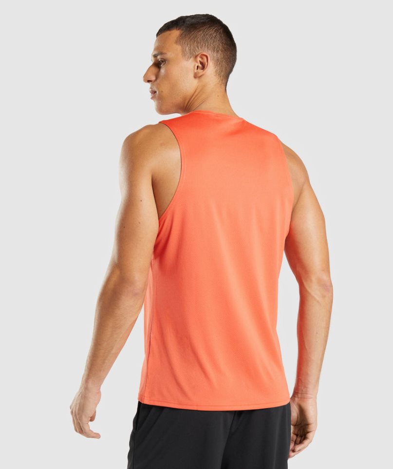 Men's Gymshark Arrival Tanks Orange | CA 1D3A68